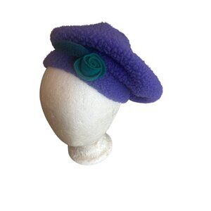 Ali Mac Purple Fleece Beret Hat Youth One SIze